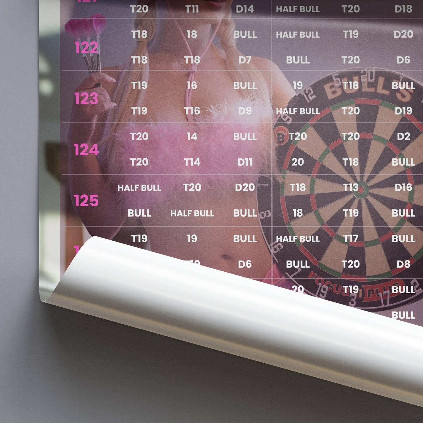 Poster 121 Check Out Chart Akkcess für Darts Fans