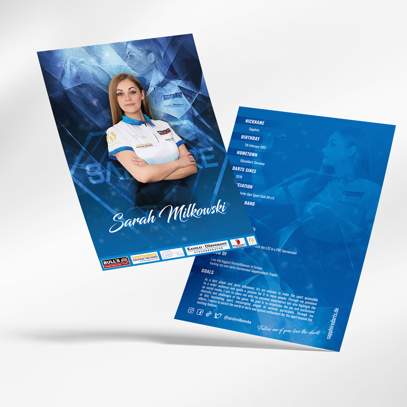 New Sarah "Sapphire" Milkowski signierte Autogrammkarte
