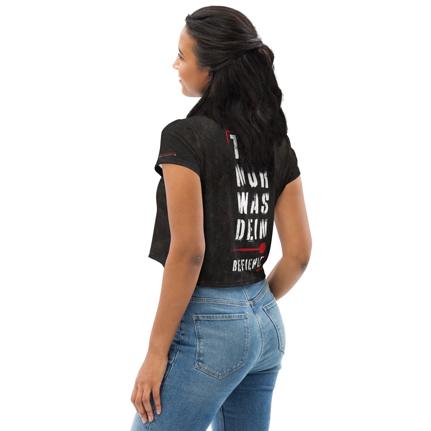 Crop T-Shirt Allover-Print Dart Befehl Grunge by Lupo