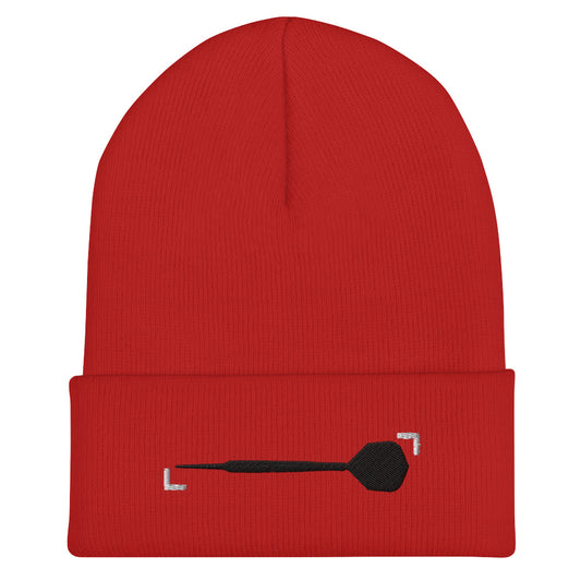 Umgeschlagene Beanie Dartpfeil Grunge by Lupo Rot