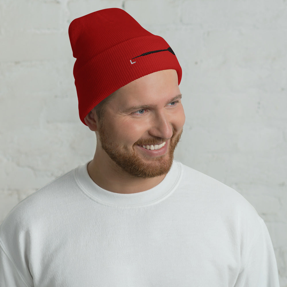 Umgeschlagene Beanie Dartpfeil Grunge by Lupo Rot