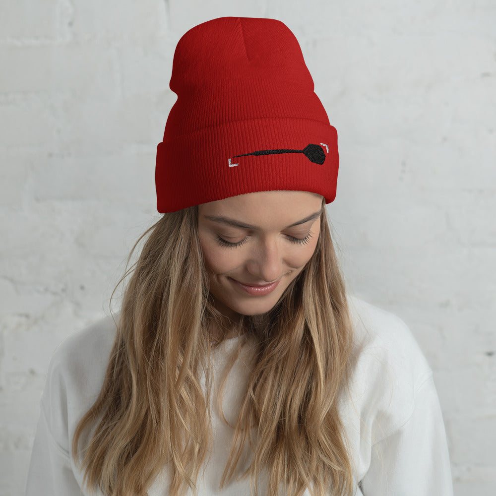 Umgeschlagene Beanie Dartpfeil Grunge by Lupo Rot