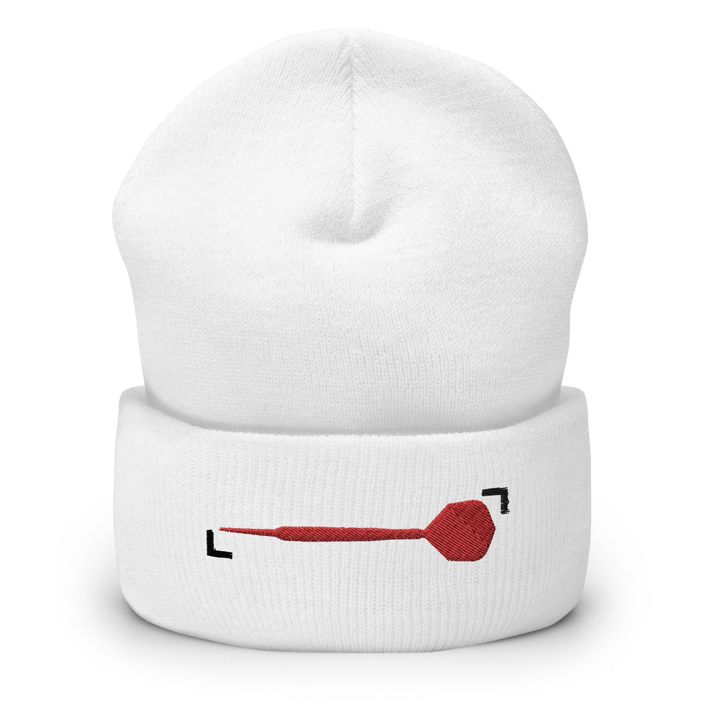 Umgeschlagene Beanie Dartpfeil Grunge by Lupo Weiß