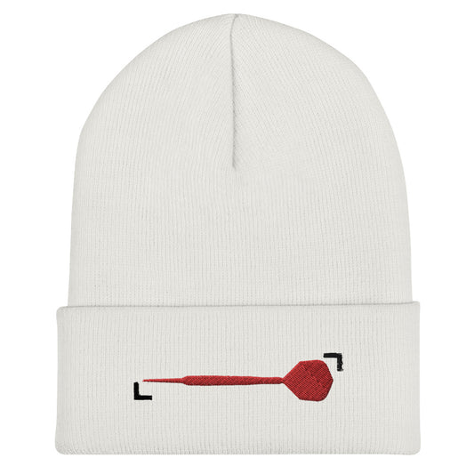 Umgeschlagene Beanie Dartpfeil Grunge by Lupo Weiß