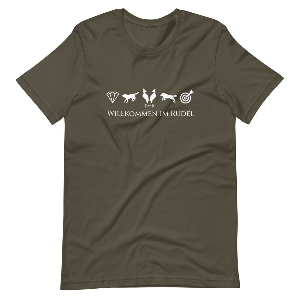 Kurzärmeliges T-Shirt Unisex Lupo "Willkommen im Rudel"