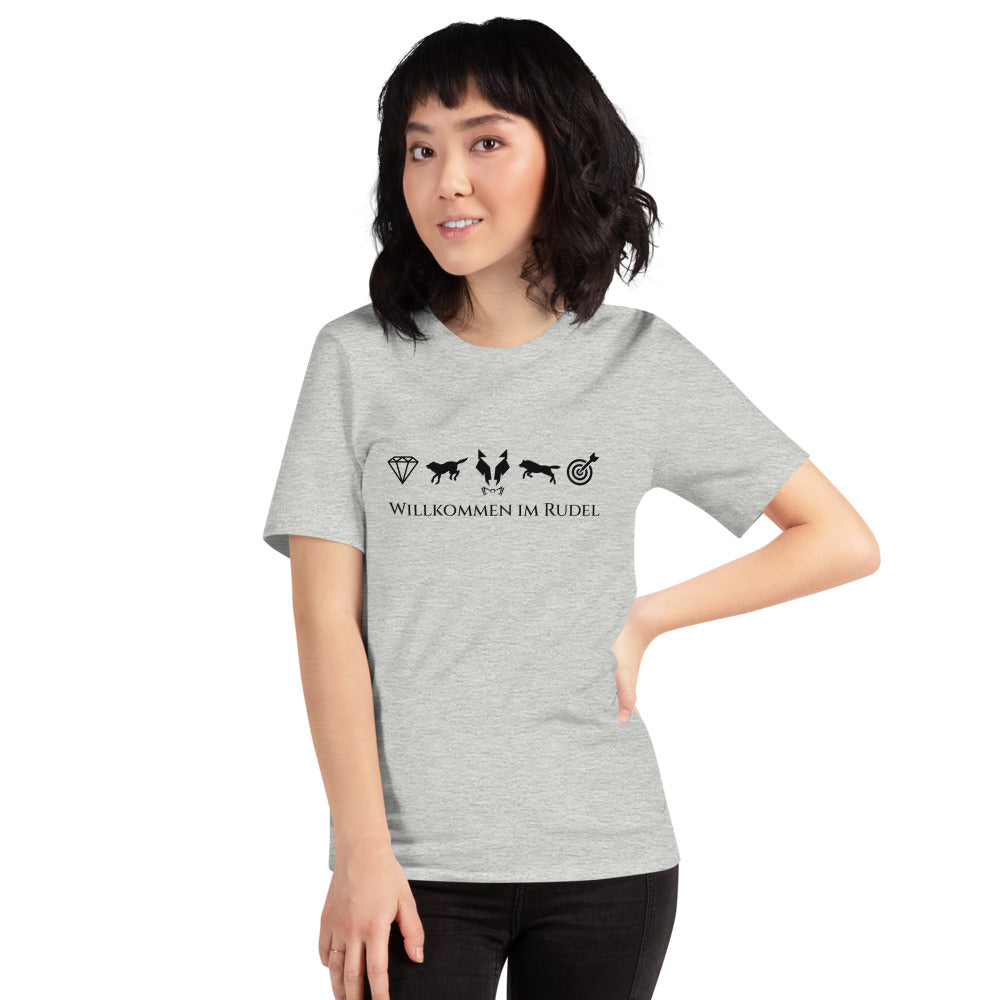 Kurzärmeliges T-Shirt Unisex Lupo "Willkommen im Rudel"