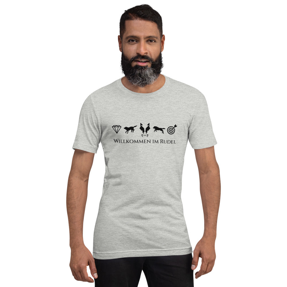Kurzärmeliges T-Shirt Unisex Lupo "Willkommen im Rudel"