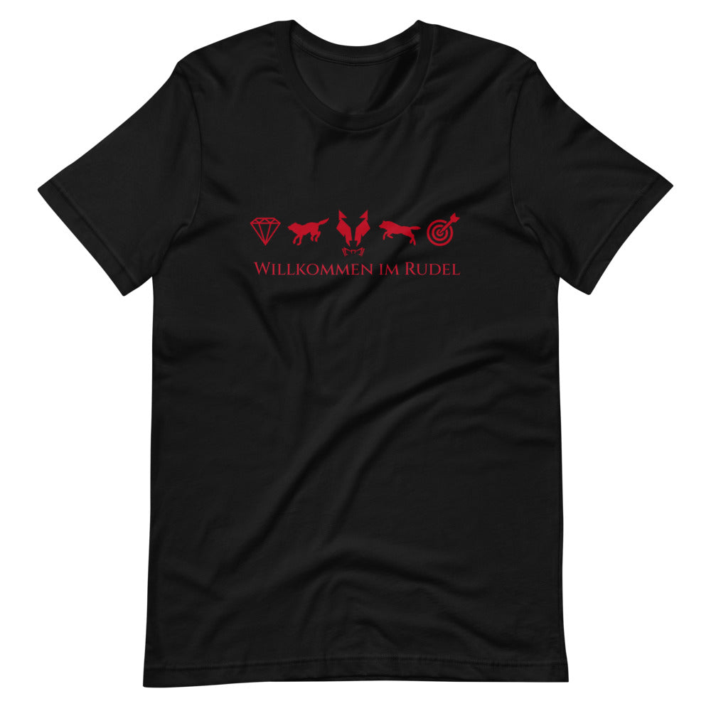 Kurzärmeliges T-Shirt Unisex Lupo "Willkommen im Rudel"
