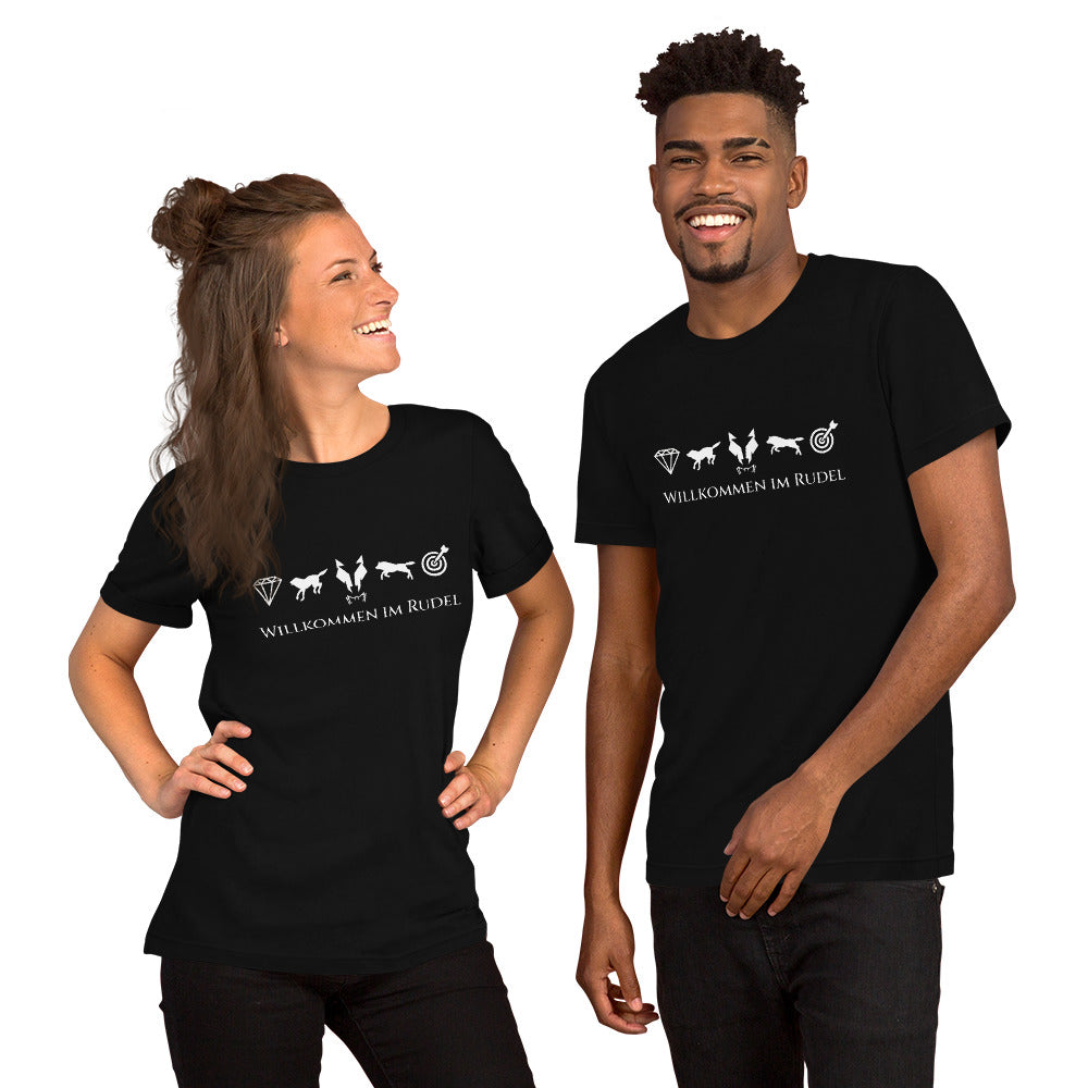 Kurzärmeliges T-Shirt Unisex Lupo "Willkommen im Rudel"