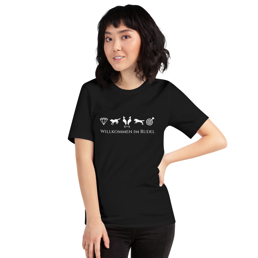 Kurzärmeliges T-Shirt Unisex Lupo "Willkommen im Rudel"