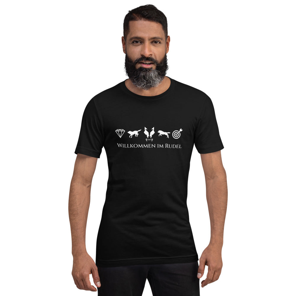 Kurzärmeliges T-Shirt Unisex Lupo "Willkommen im Rudel"
