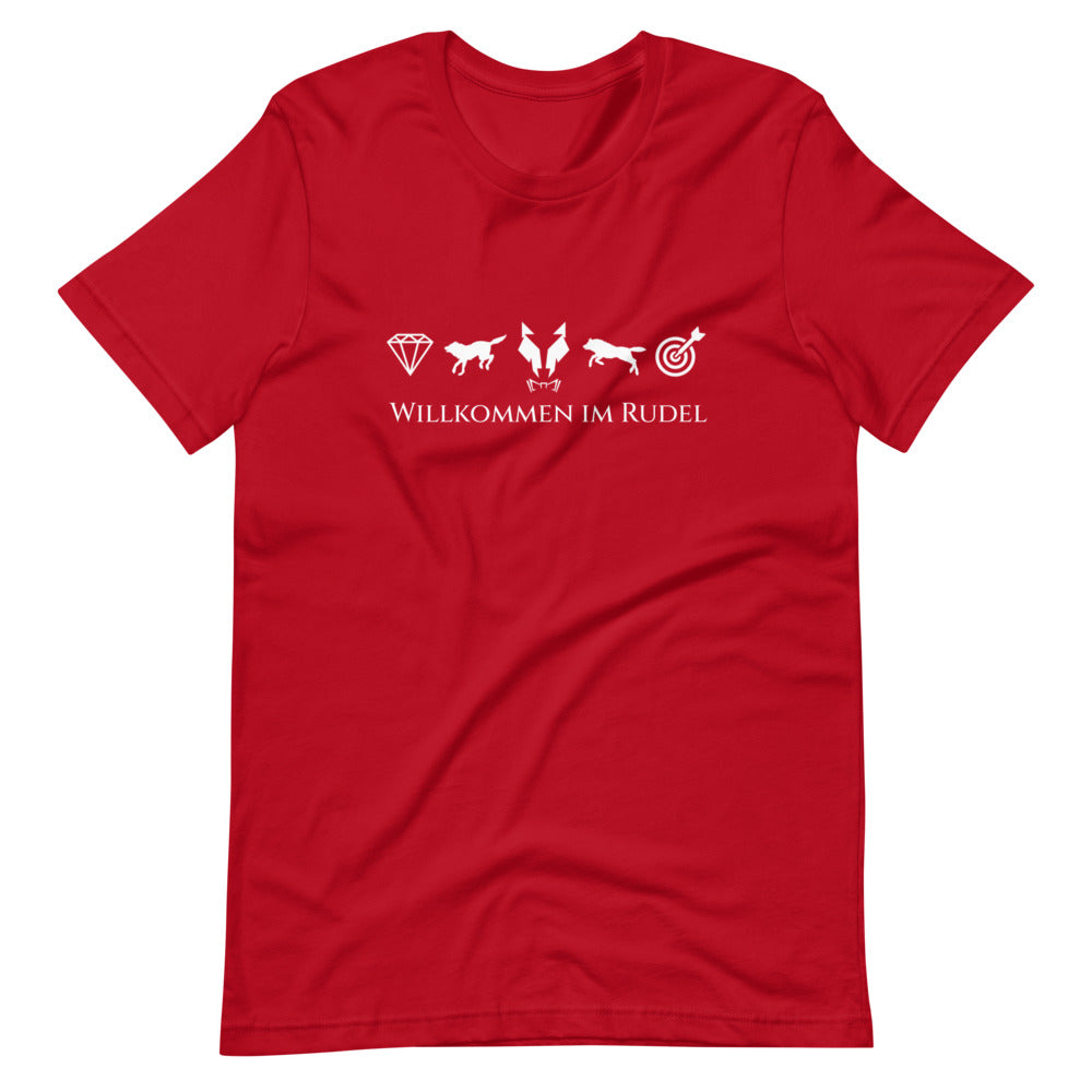 Kurzärmeliges T-Shirt Unisex Lupo "Willkommen im Rudel"