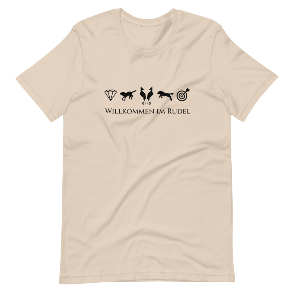 Kurzärmeliges T-Shirt Unisex Lupo "Willkommen im Rudel"