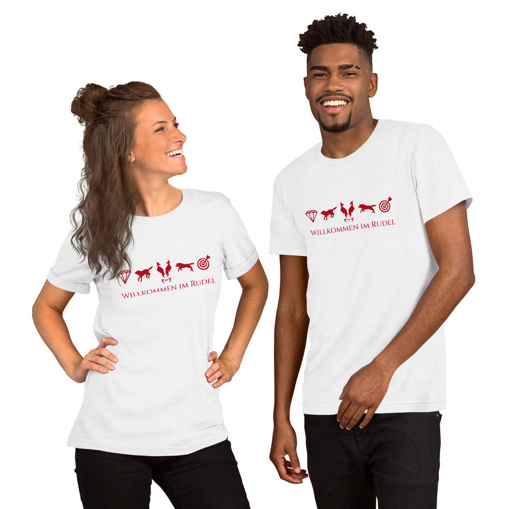 Kurzärmeliges T-Shirt Unisex Lupo "Willkommen im Rudel"