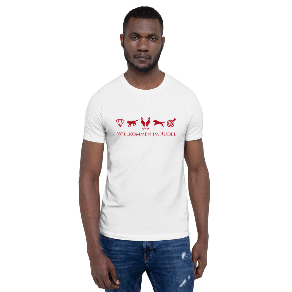Kurzärmeliges T-Shirt Unisex Lupo "Willkommen im Rudel"