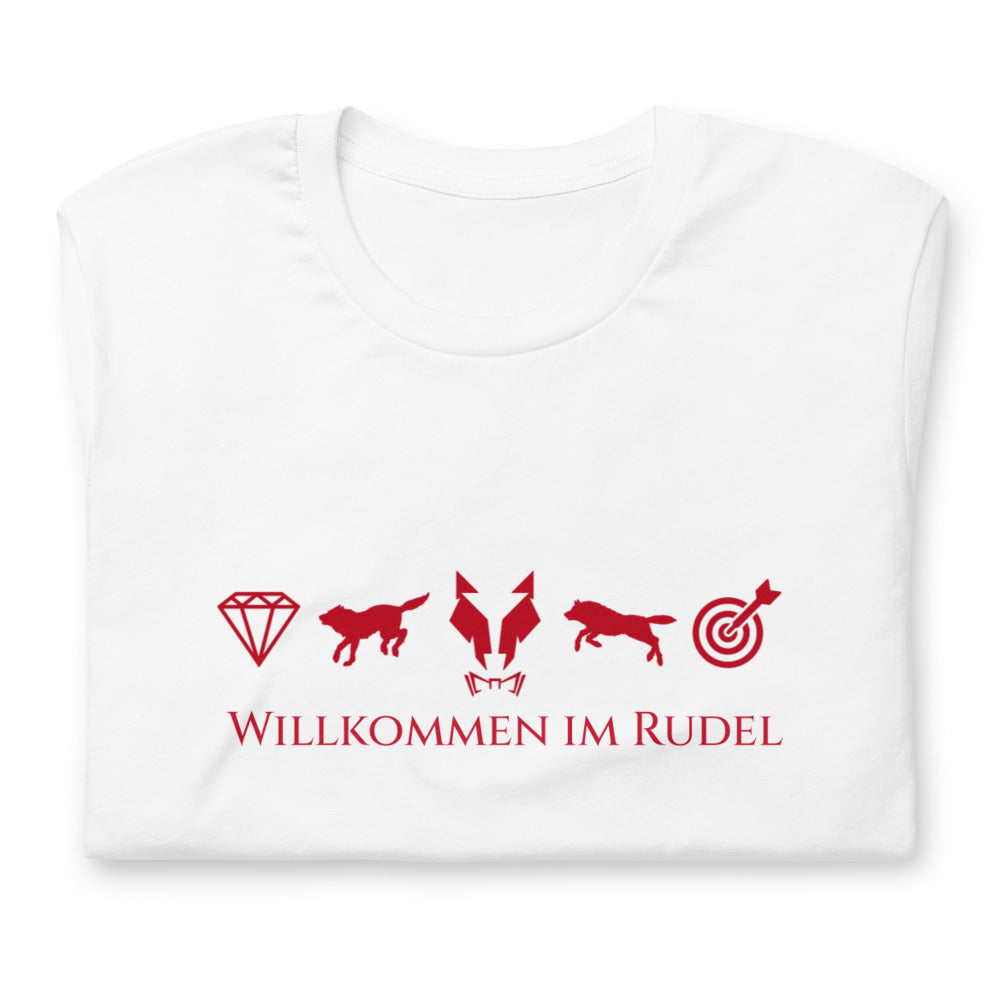 Kurzärmeliges T-Shirt Unisex Lupo "Willkommen im Rudel"