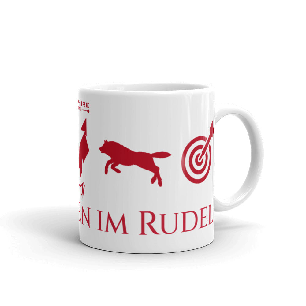 Tasse Weiß, glänzend Kaffeetasse Lupo "Willkommen im Rudel"
