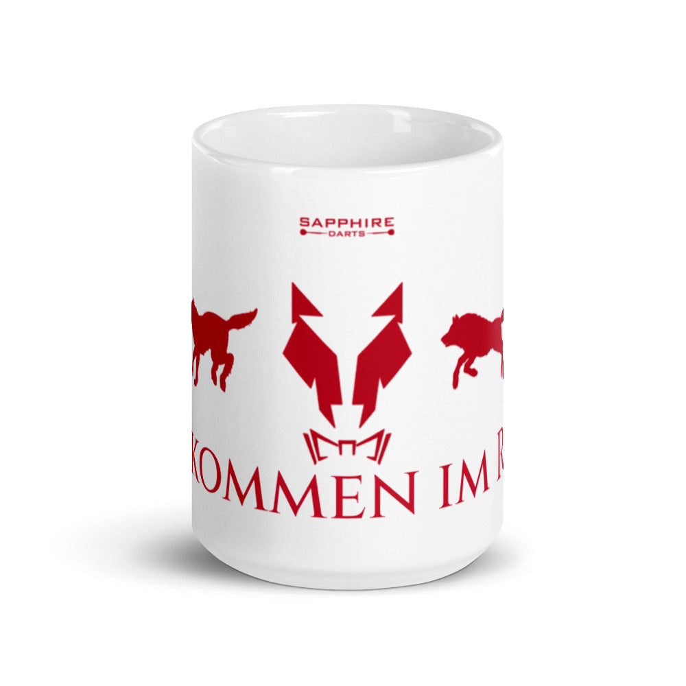 Tasse Weiß, glänzend Kaffeetasse Lupo "Willkommen im Rudel"