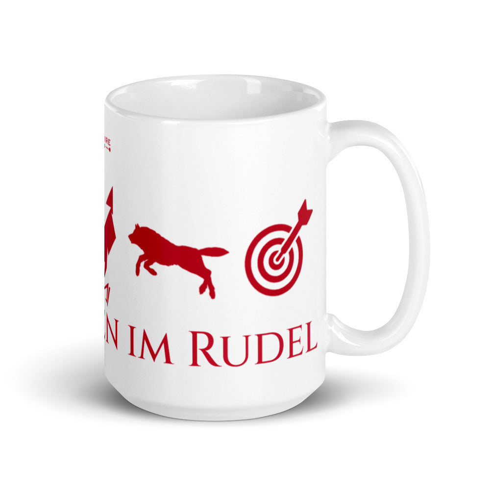 Tasse Weiß, glänzend Kaffeetasse Lupo "Willkommen im Rudel"