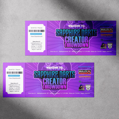 Sapphiredarts Creator Throwdown Eintrittsticket + Gutschein